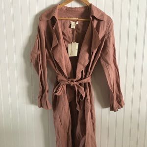 Brand new plush pink trench coat!